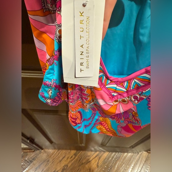 Trina Turk Pink and Blue One Piece Swimsuit - Picture 9 of 9